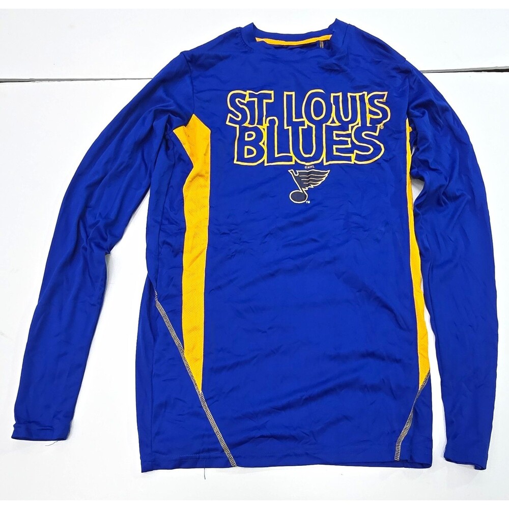St. Louis Blues NHL Officially Licensed Long Sleeve Shirt Blue Yellow Size S